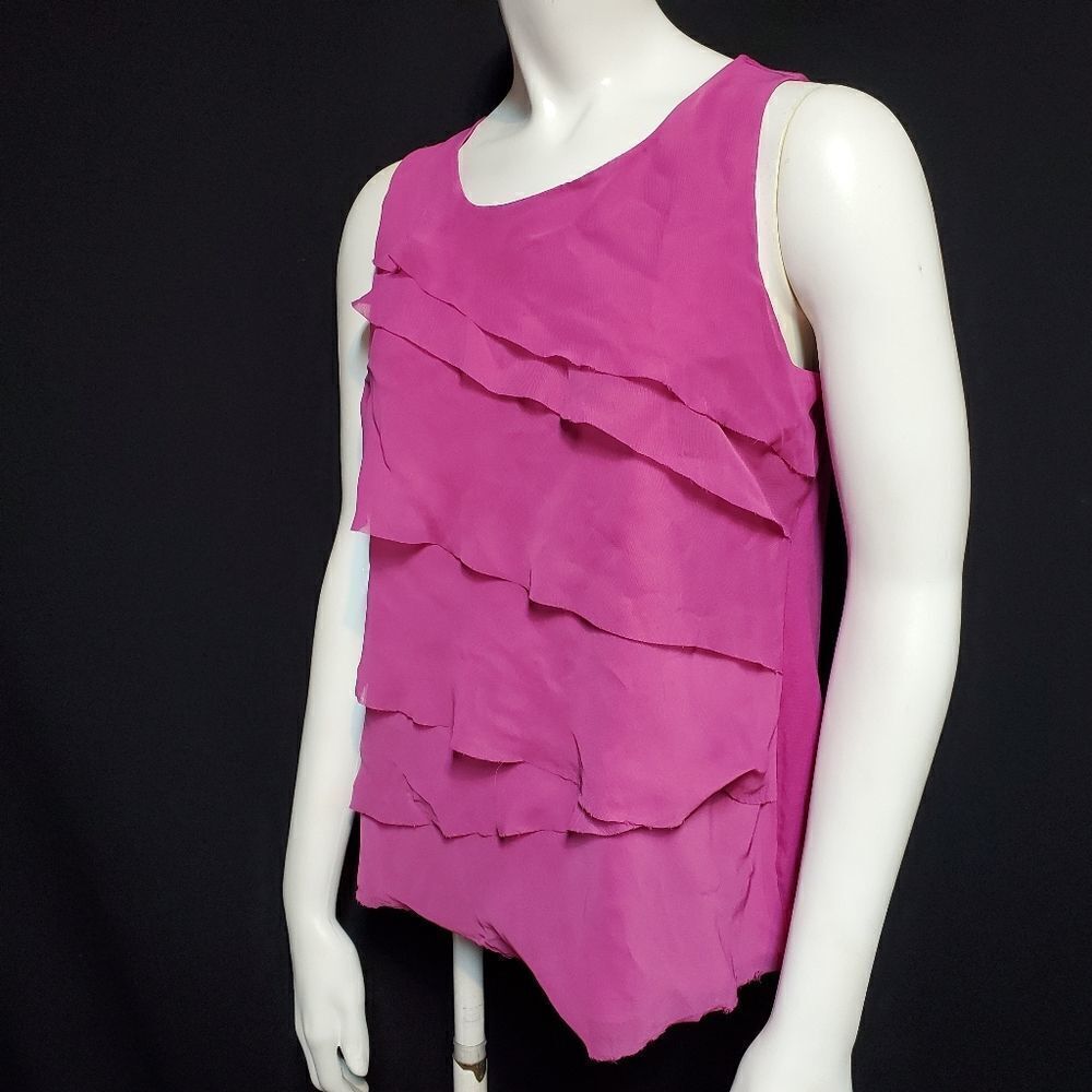 Ann Taylor Purple Ruffle Tank Top (LP)